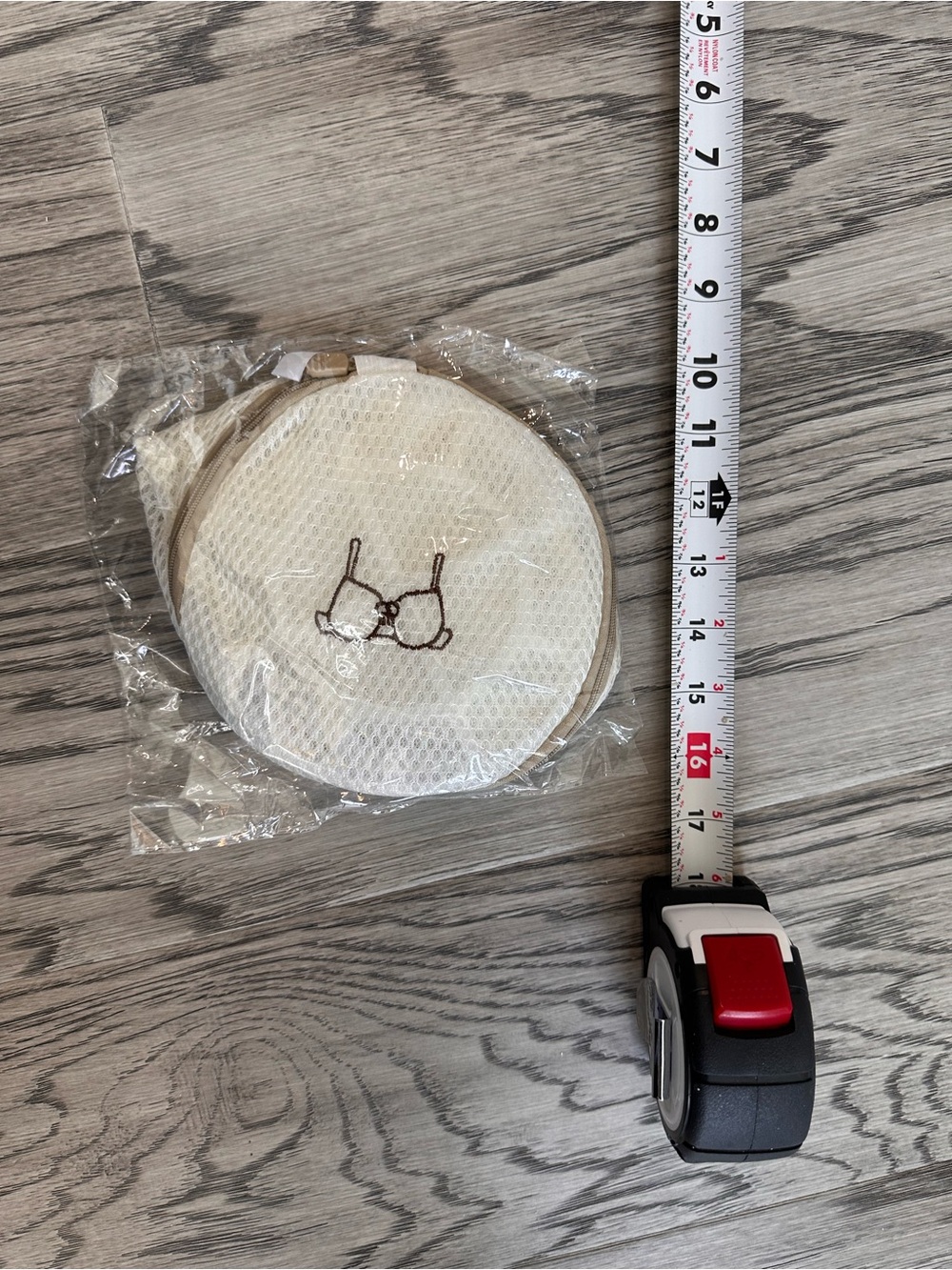 Cream Travel Laundry Bag. (Lingerie) with Bra Embroidery